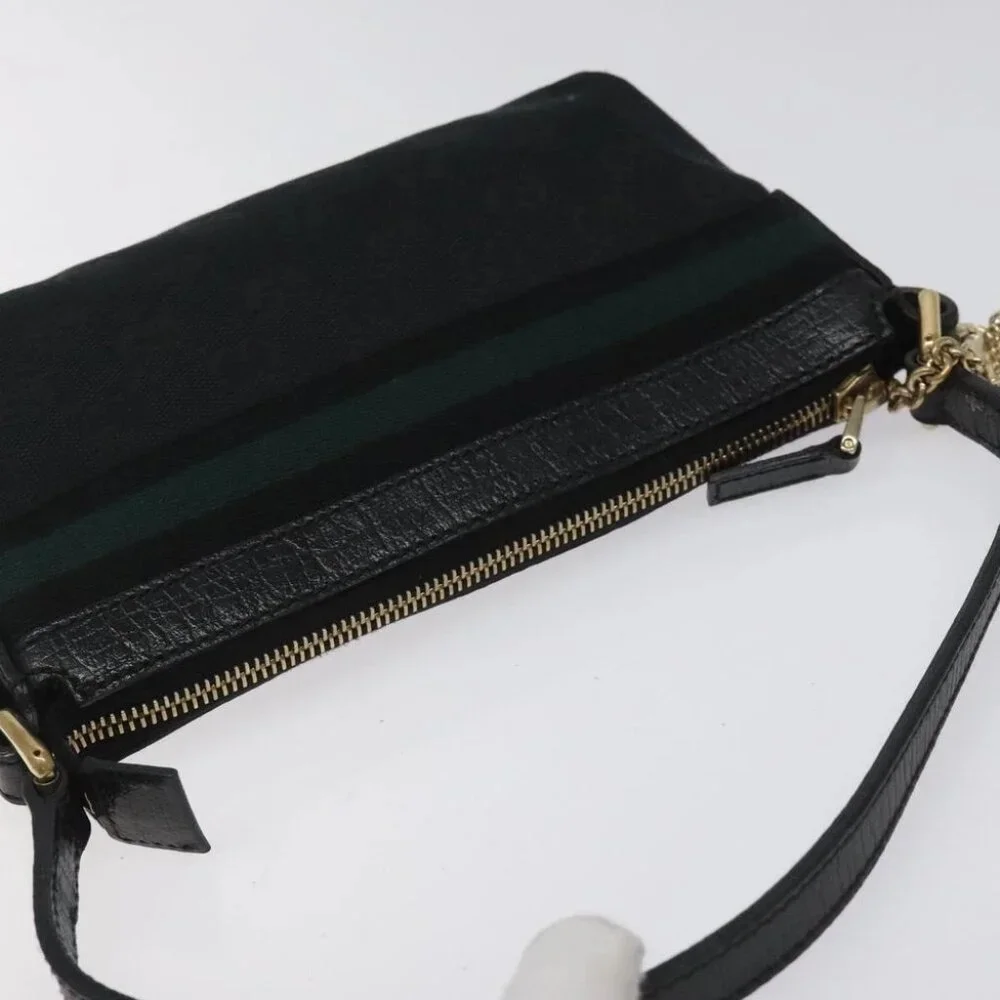 GUCCI GG Canvas Sherry Line Accessory Pouch Black Khaki 145970 Auth KD125V - Picture 7 of 14